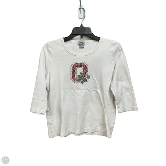 Top 3/4 Sleeve Basic By Clothes Mentor In White, Size: S