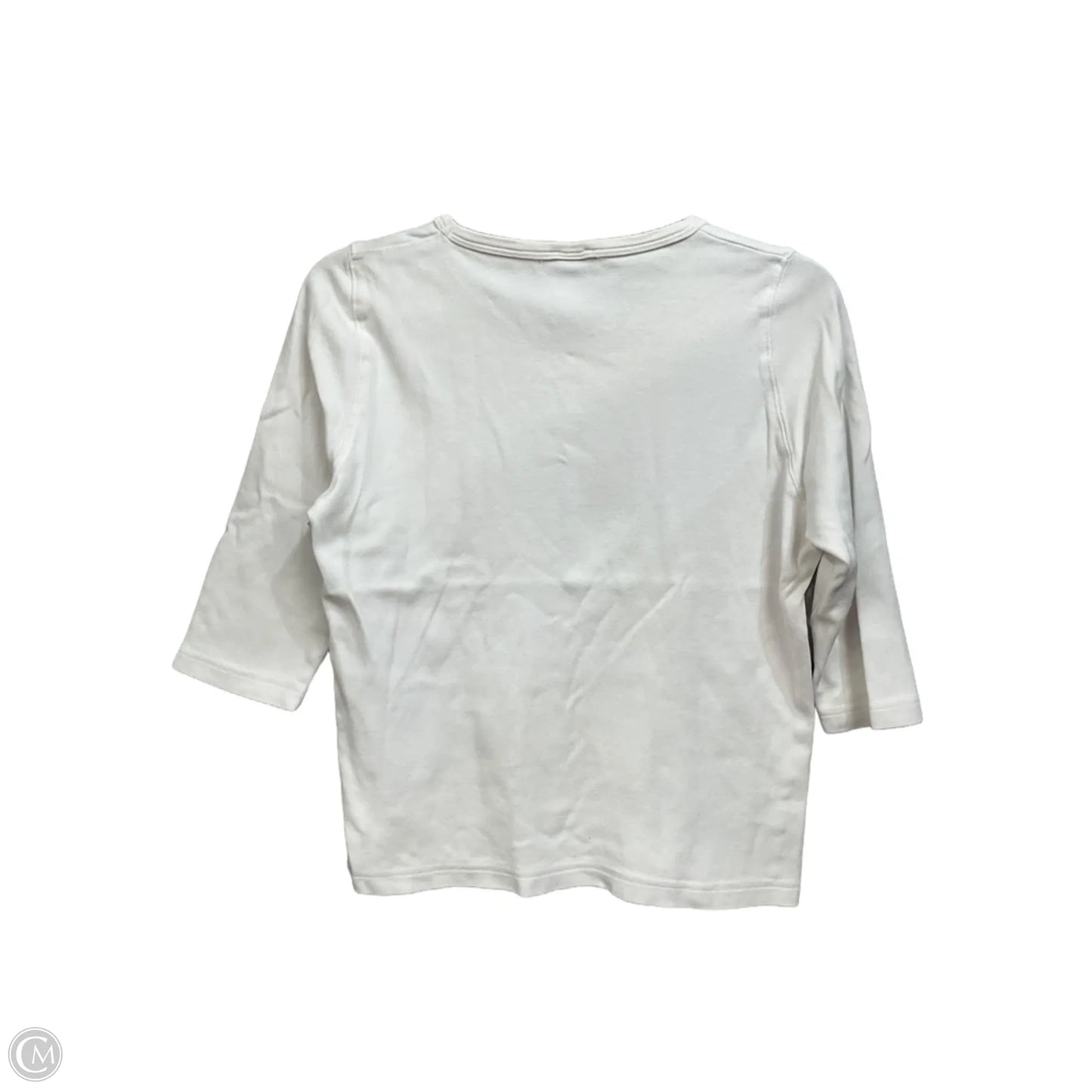 Top 3/4 Sleeve Basic By Clothes Mentor In White, Size: S
