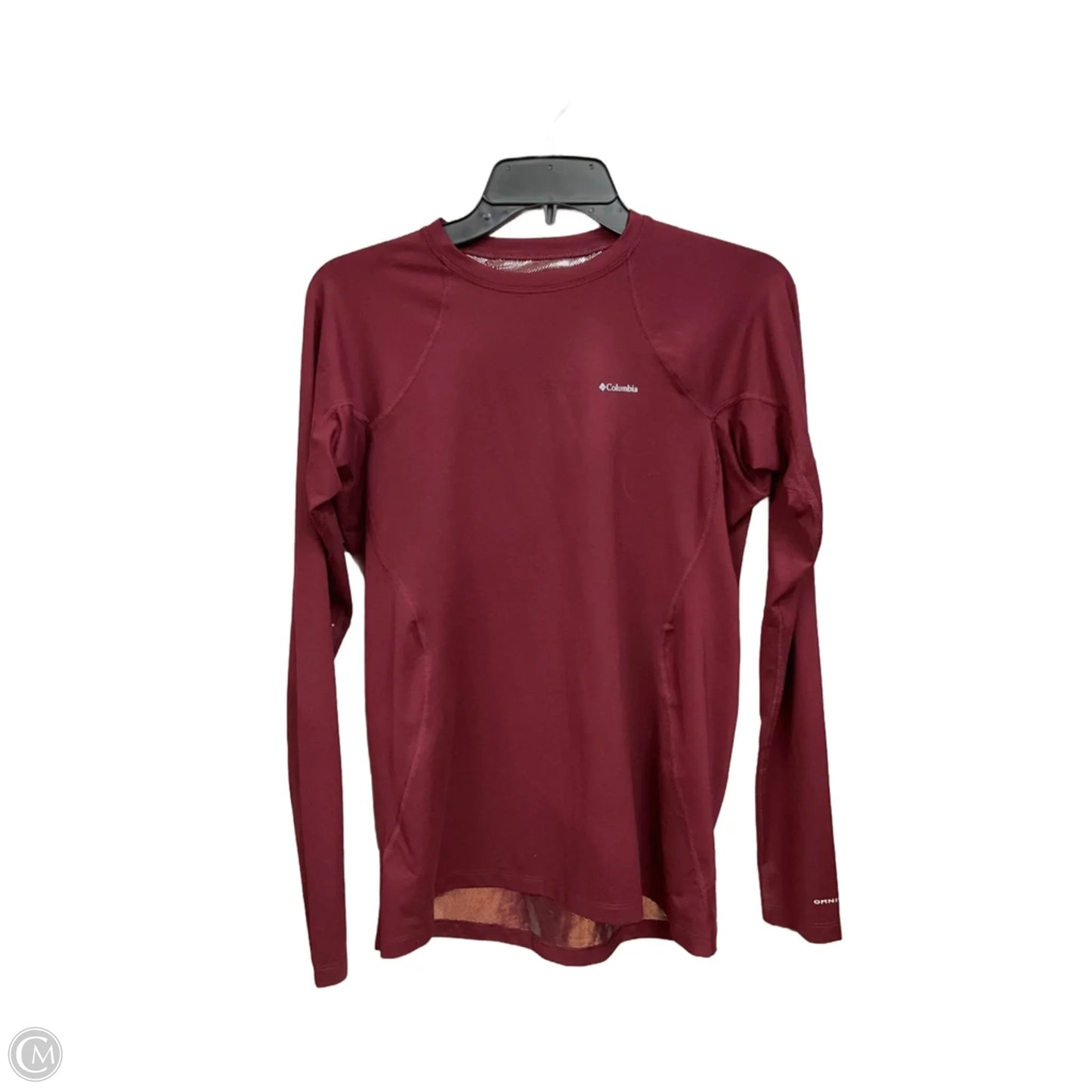Athletic Top Long Sleeve Collar By Columbia In Maroon, Size: L