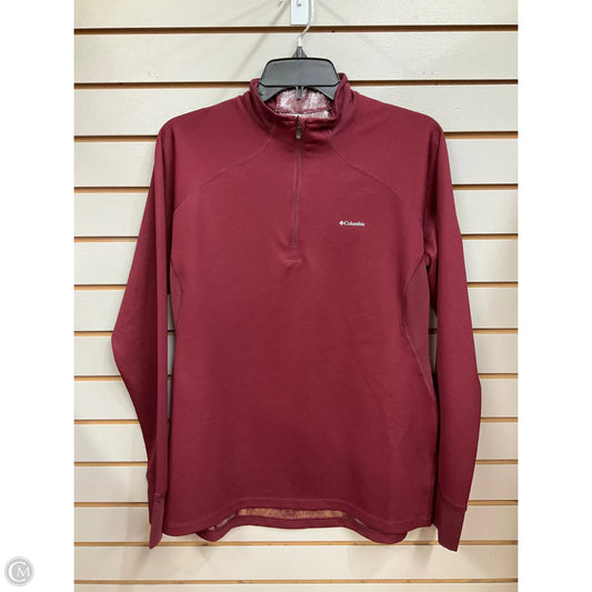 Athletic Top Long Sleeve Collar By Columbia In Maroon, Size: Xl