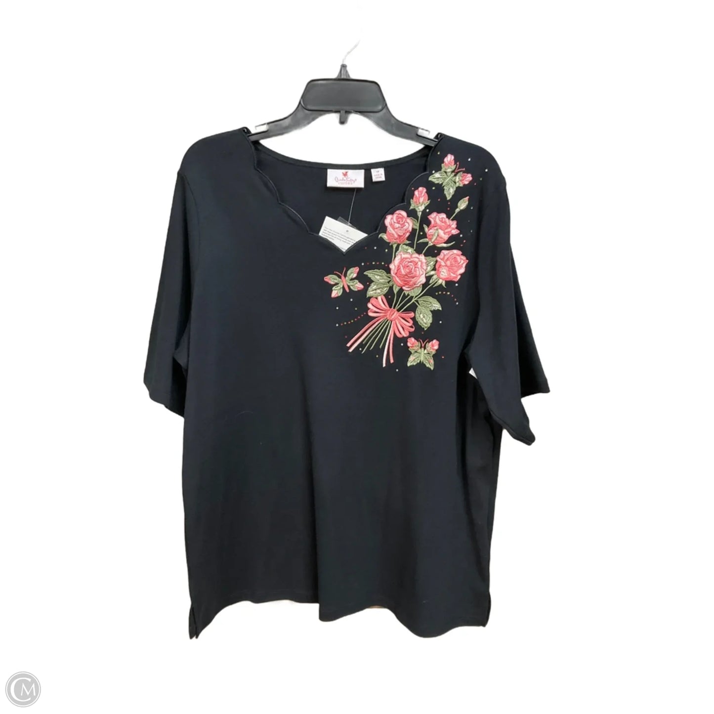 Top Long Sleeve Basic By Quaker Factory In Black, Size: 1x