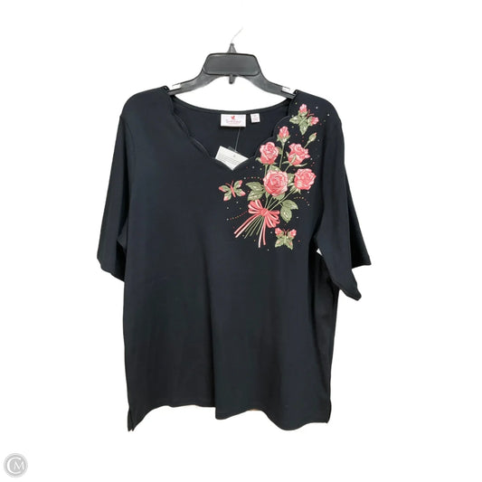 Top Long Sleeve Basic By Quaker Factory In Black, Size: 1x