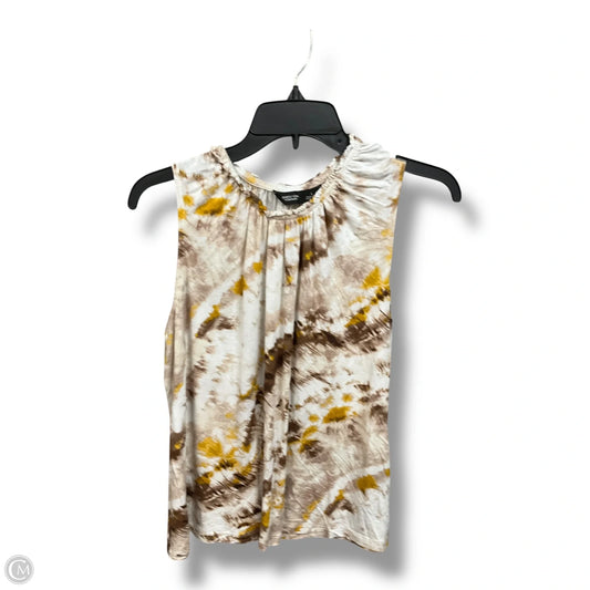 Top Sleeveless By Simply Vera In Brown & Yellow, Size: L