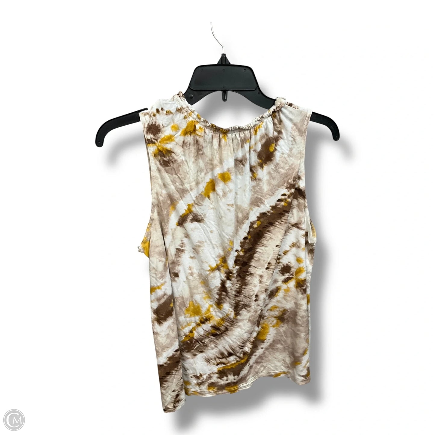 Top Sleeveless By Simply Vera In Brown & Yellow, Size: L