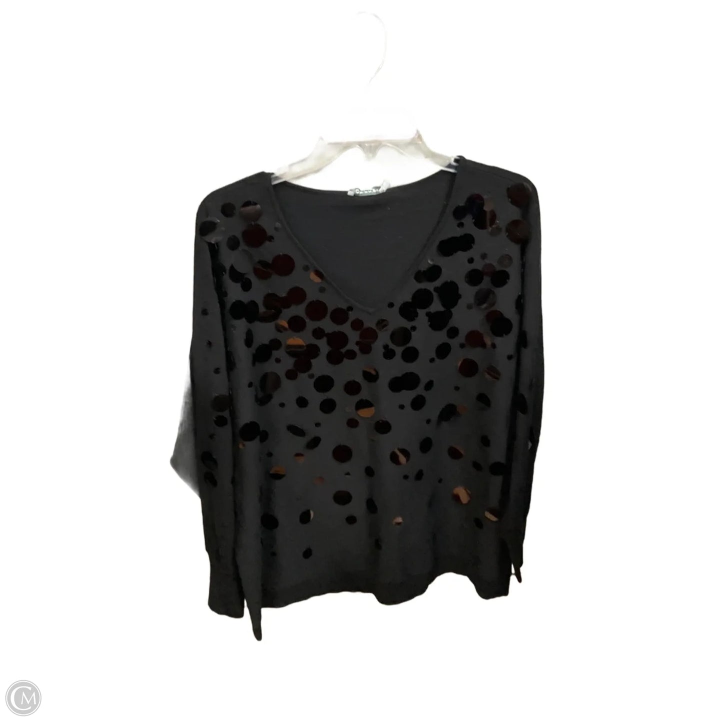 Top Long Sleeve Basic By Chicos In Black, Size: Xl