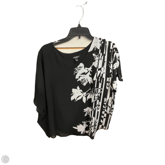 Blouse Short Sleeve By Roz And Ali In Black & White, Size: Xl