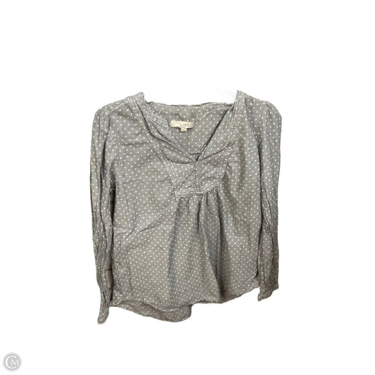 Top Long Sleeve Basic By Loft In Grey, Size: L