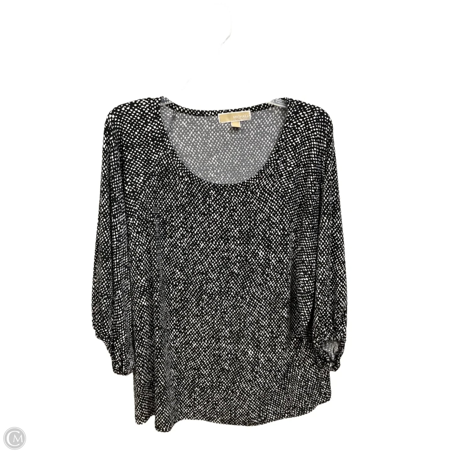 Athletic Top Long Sleeve Collar By Under Armour In Black & Grey, Size: M