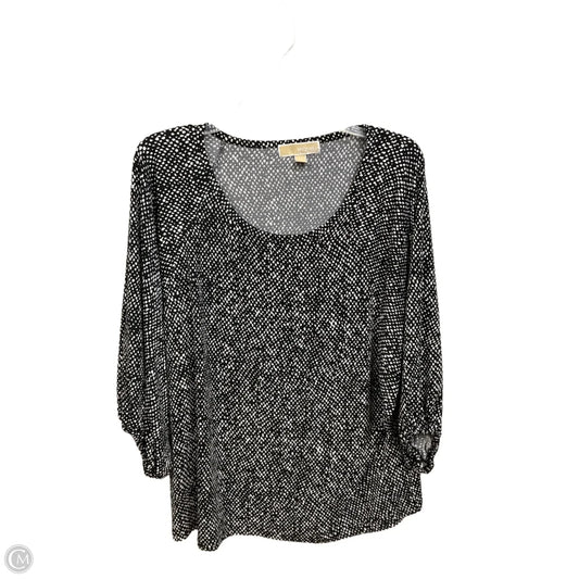 Athletic Top Long Sleeve Collar By Under Armour In Black & Grey, Size: M