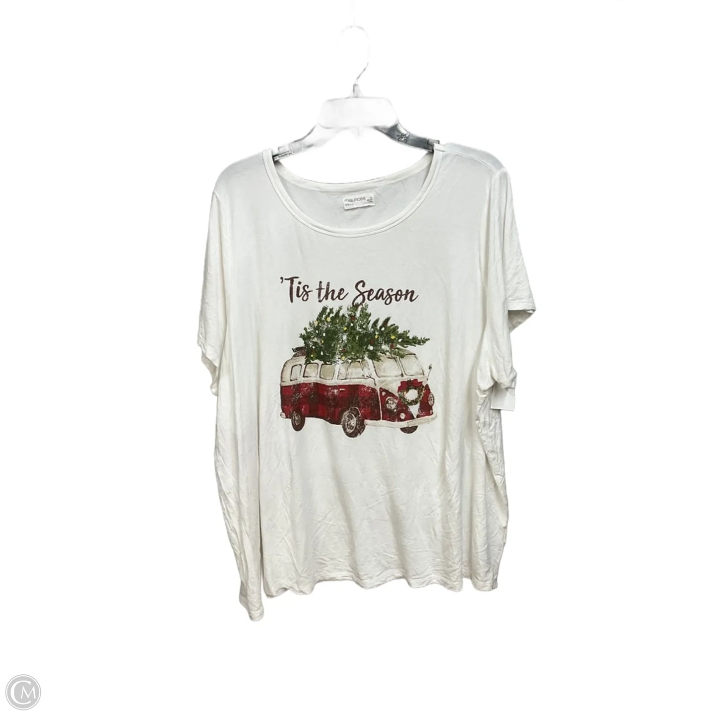 Top Short Sleeve Basic By Maurices In White, Size: 2x