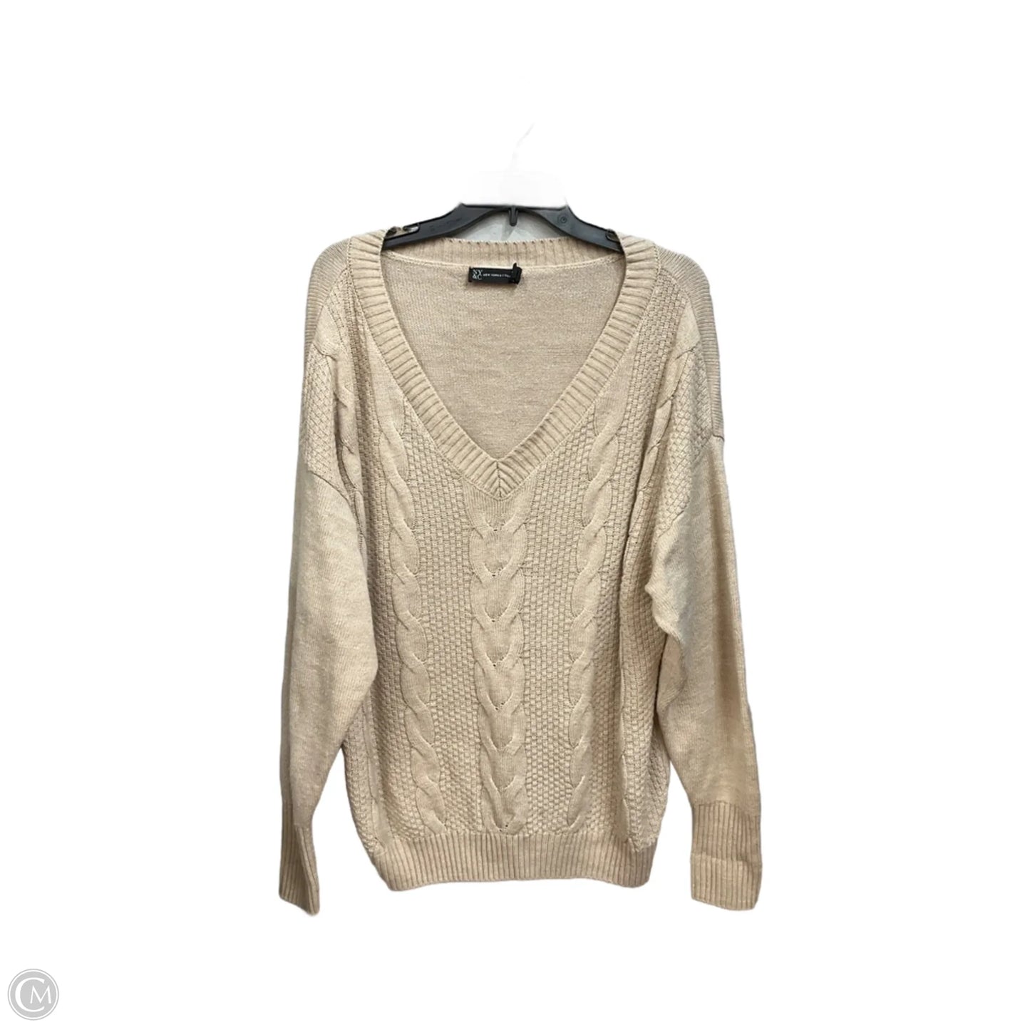 Top Long Sleeve Basic By New York And Co In Beige, Size: L