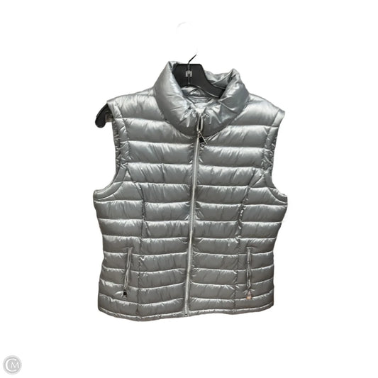 Vest Puffer & Quilted By Calvin Klein In Silver, Size: L