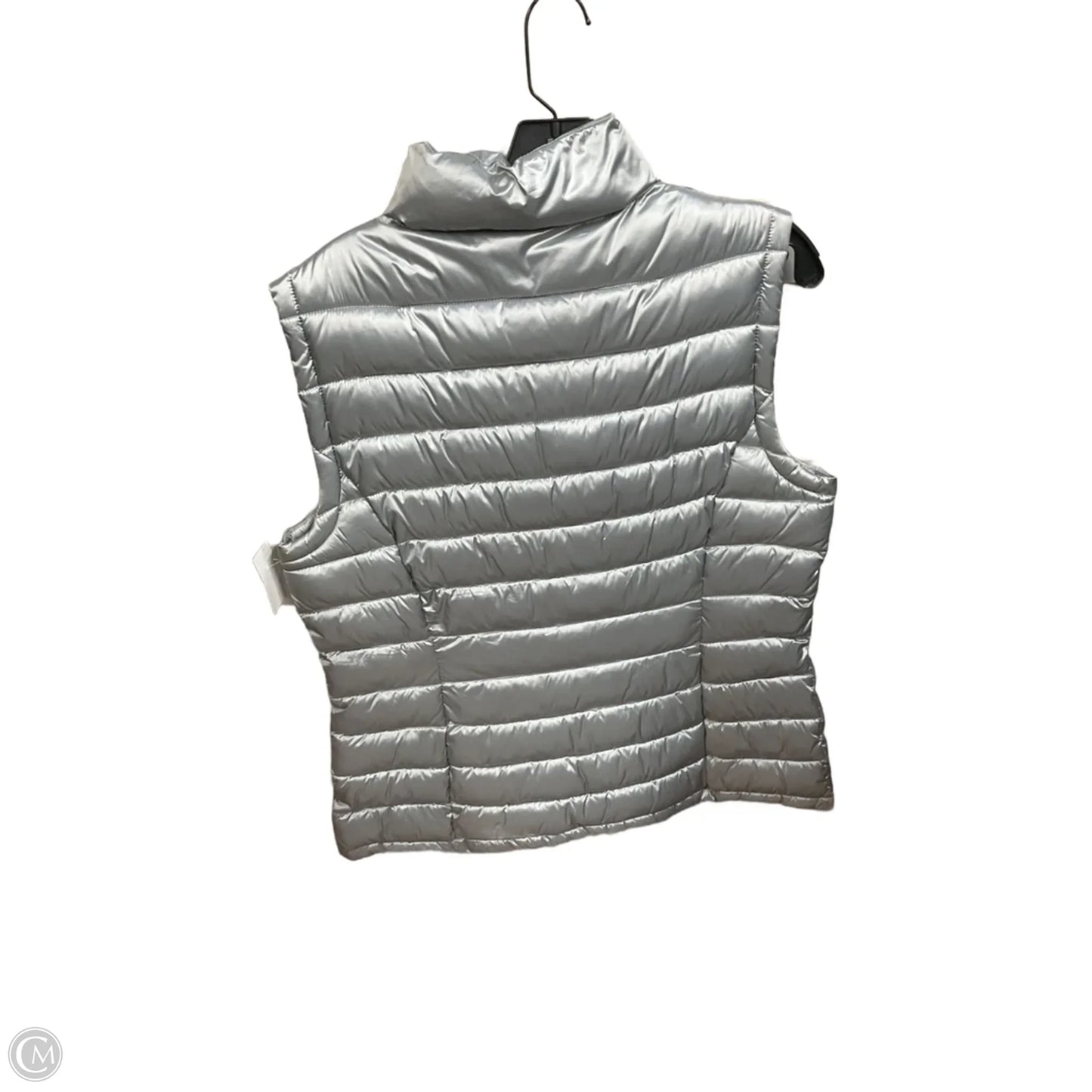 Vest Puffer & Quilted By Calvin Klein In Silver, Size: L