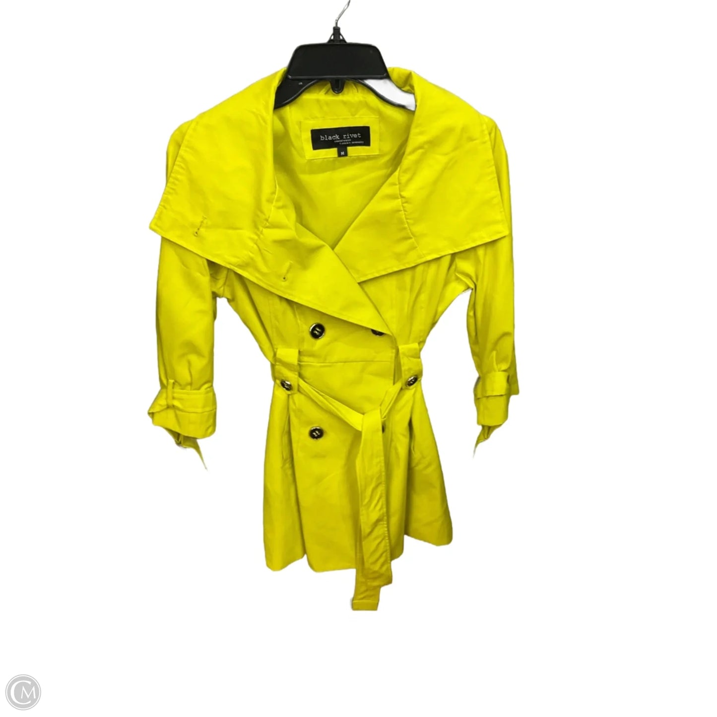 Coat Peacoat By Black Rivet In Yellow, Size: M