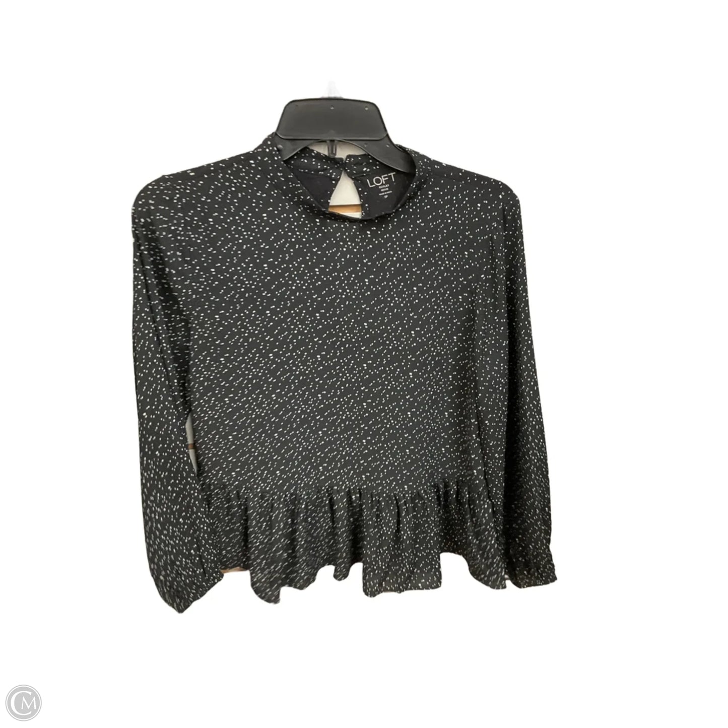 Blouse Long Sleeve By Loft In Black & White, Size: Sp