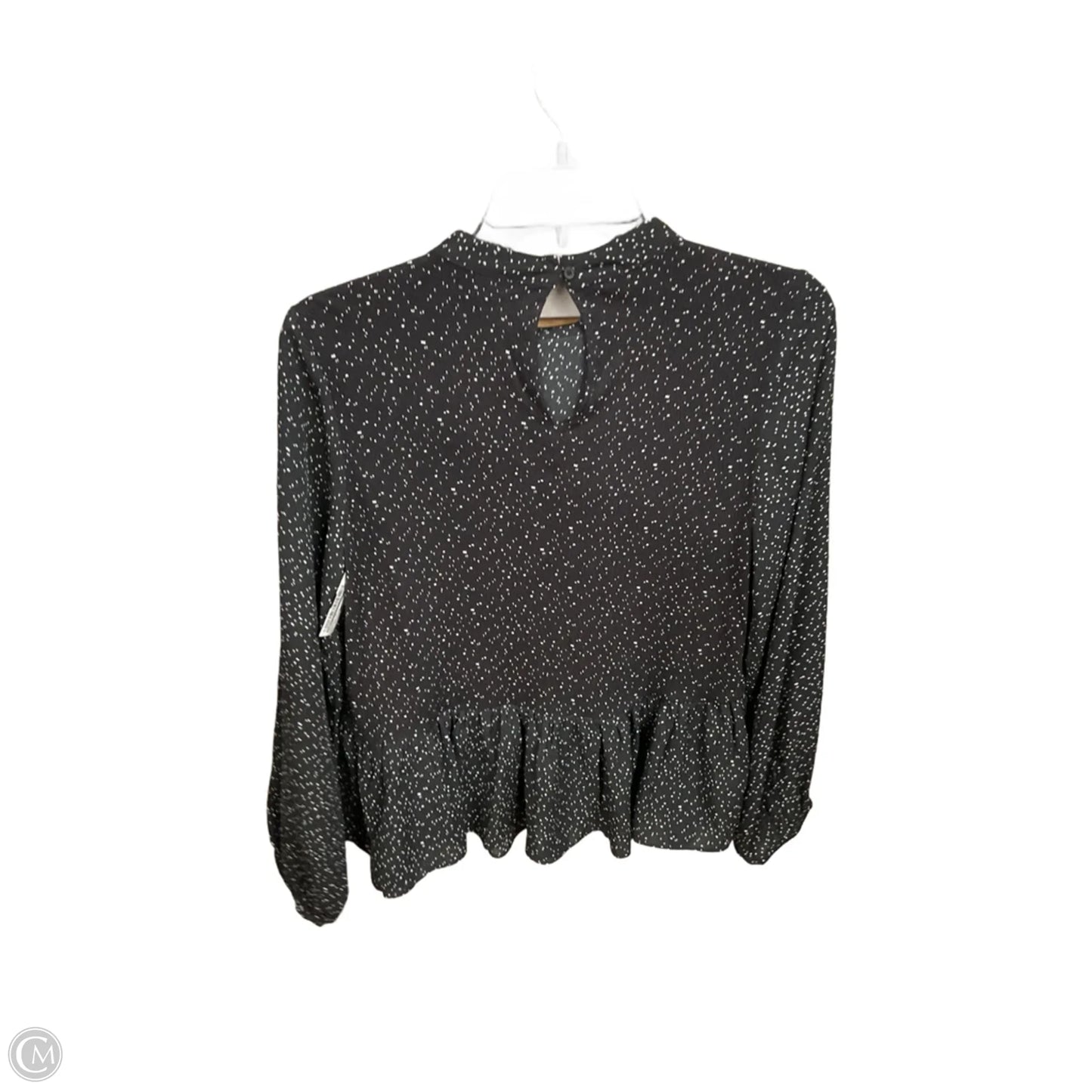 Blouse Long Sleeve By Loft In Black & White, Size: Sp
