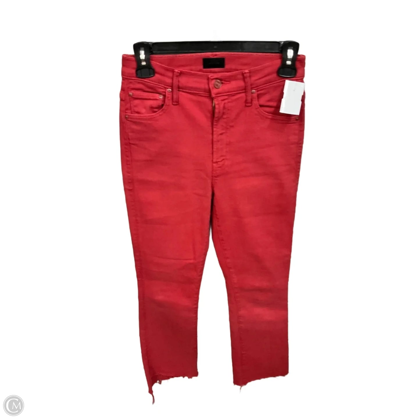 Jeans Cropped By Mother In Red Denim, Size: 4