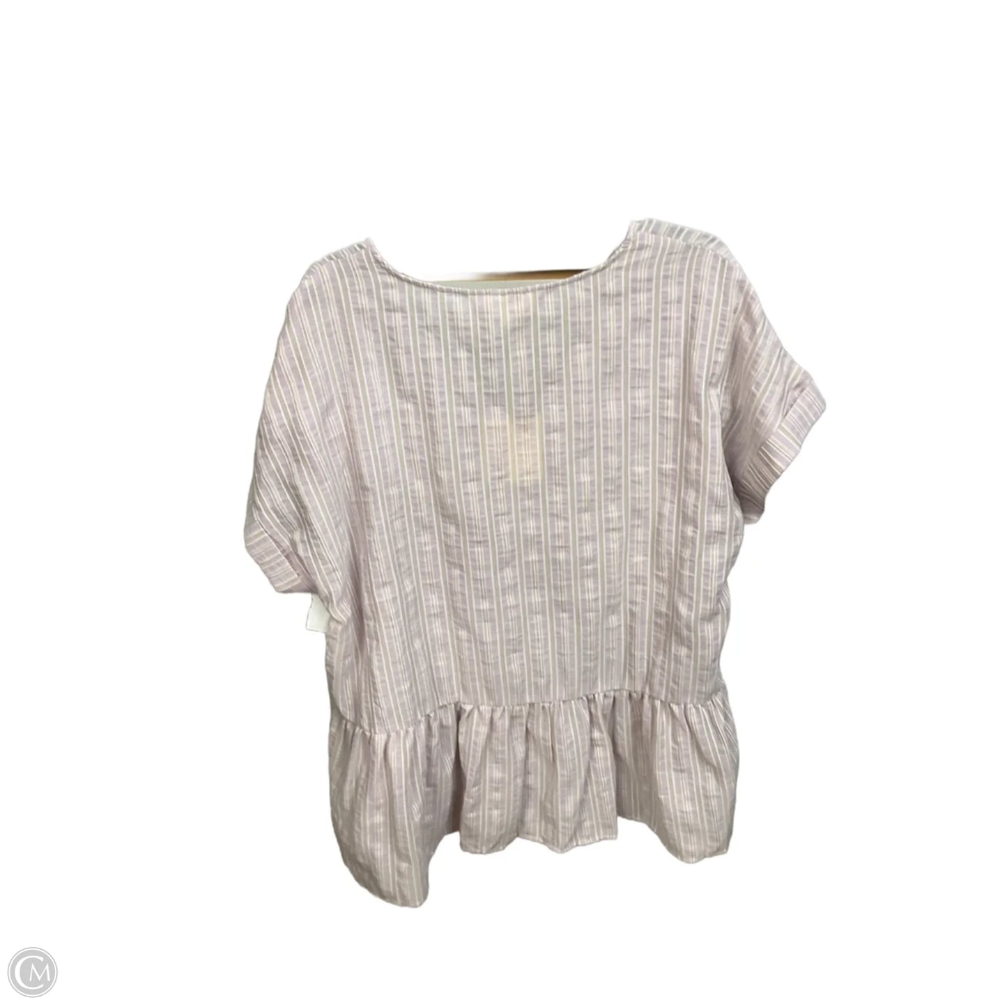 Top Short Sleeve By Blu Pepper In Striped Pattern, Size: 2x