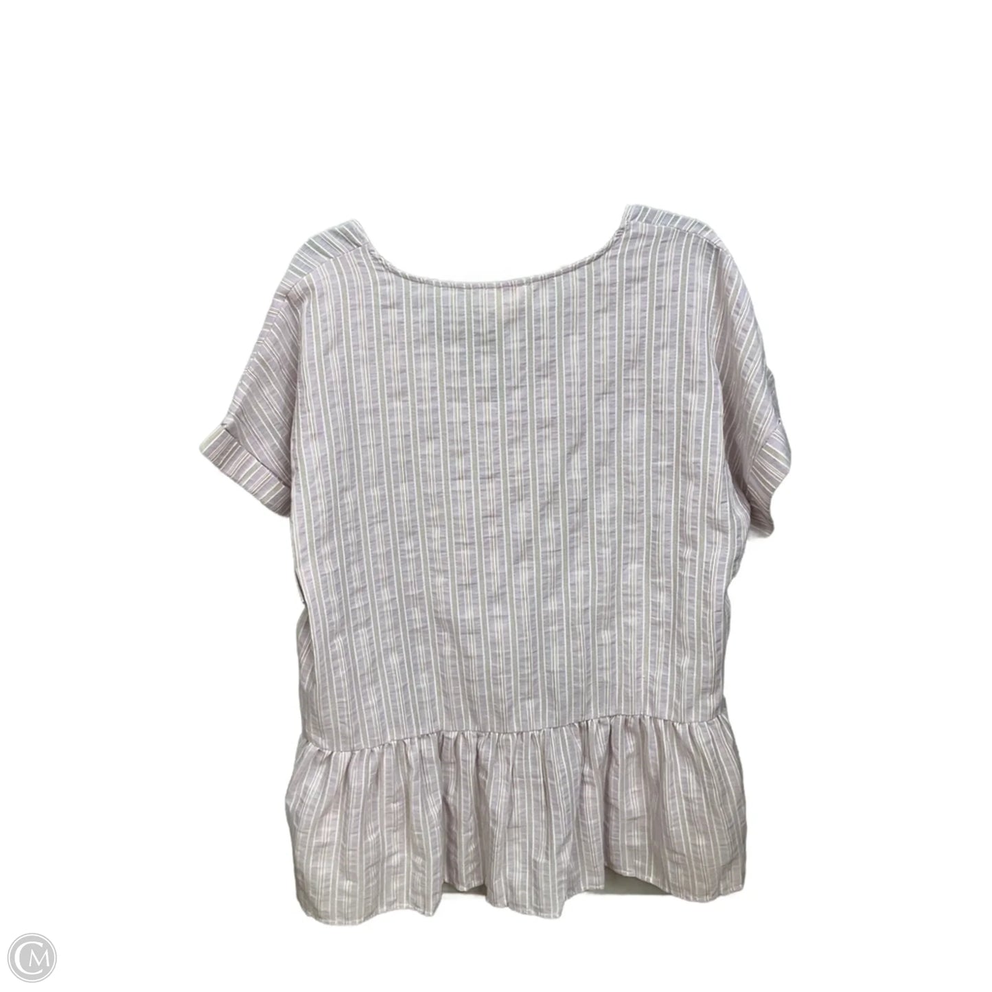 Top Short Sleeve By Blu Pepper In Striped Pattern, Size: 2x