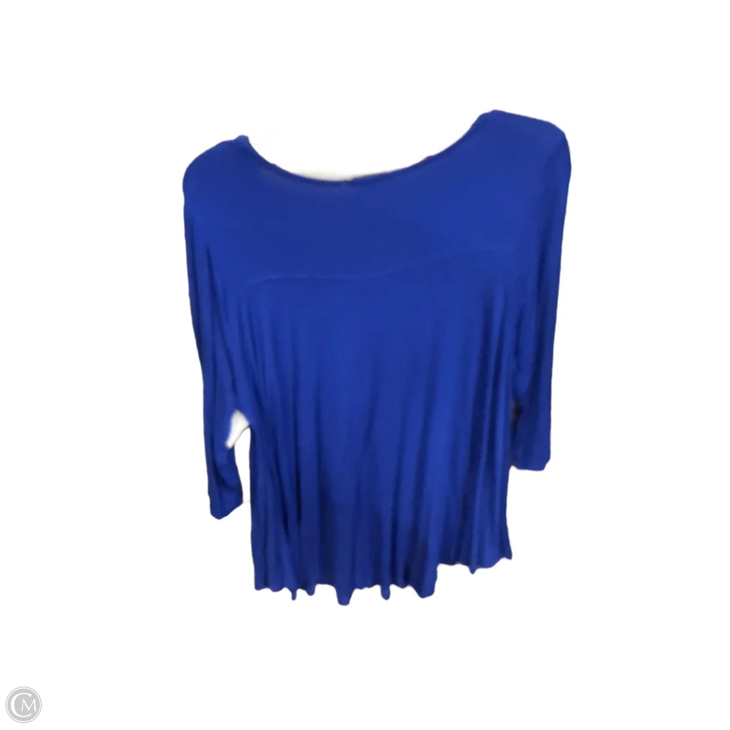 Top 3/4 Sleeve Basic By Green Envelope In Blue, Size: 2x