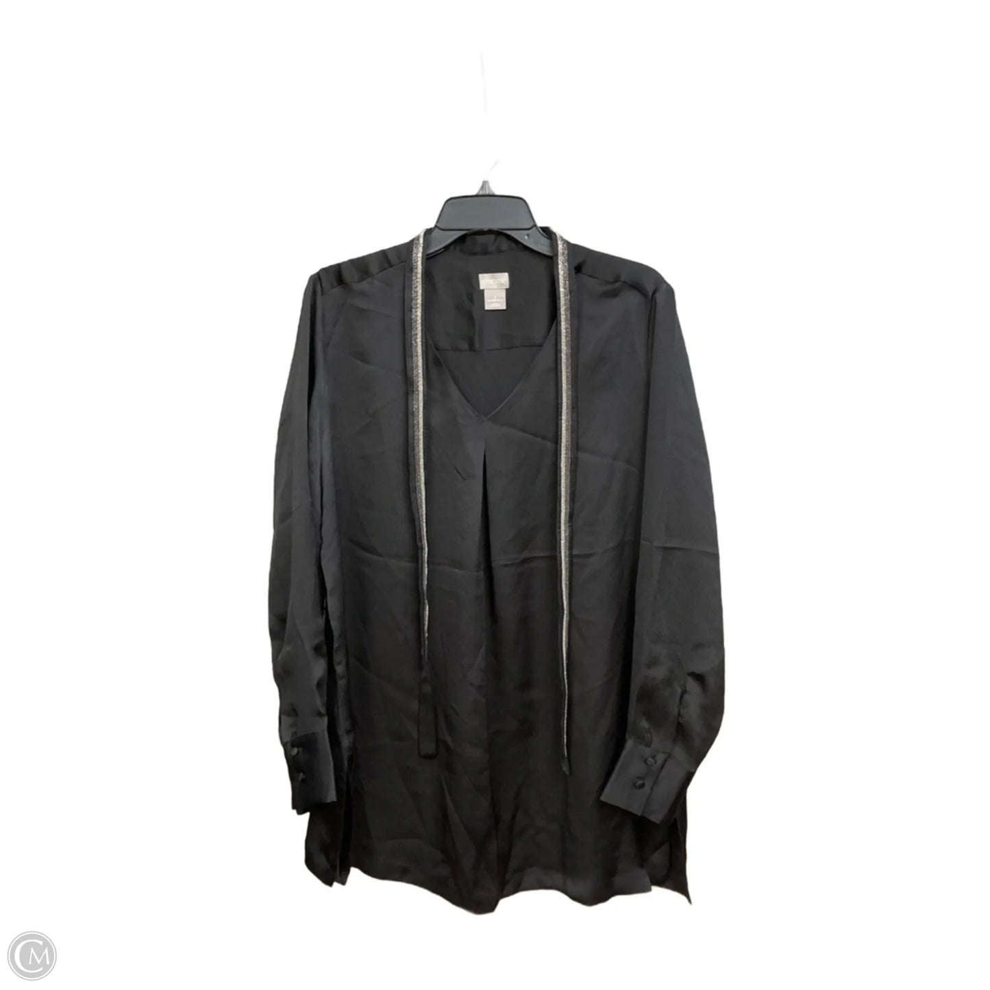 Blouse Long Sleeve By Chicos In Black, Size: L