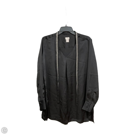 Blouse Long Sleeve By Chicos In Black, Size: L
