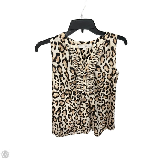 Top Sleeveless By Loft In Animal Print, Size: Sp