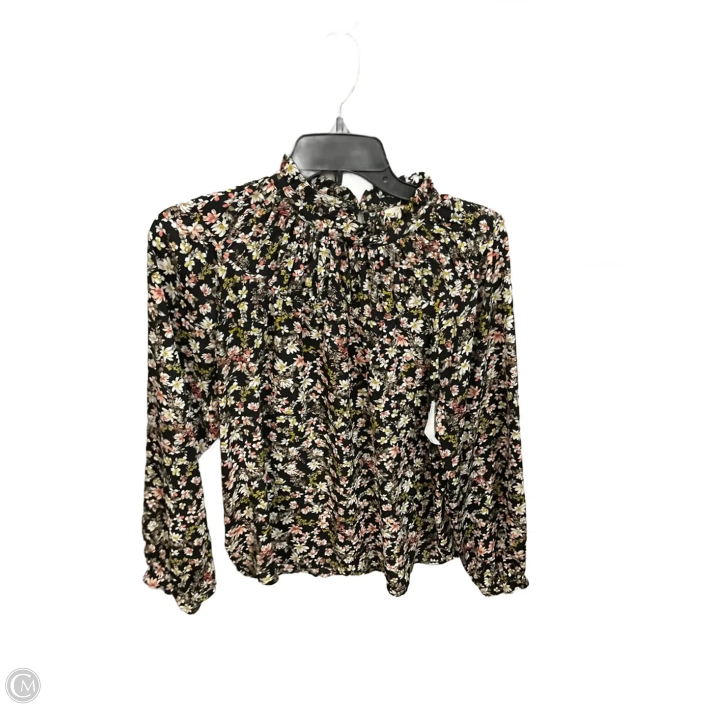 Blouse Long Sleeve By Loft In Floral Print, Size: Xs