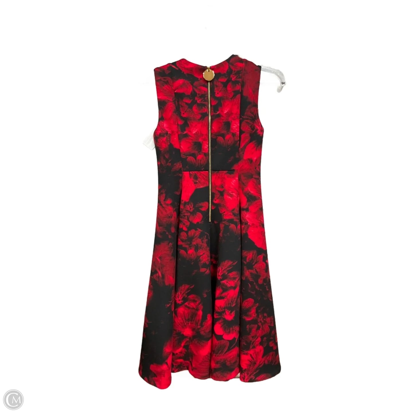 Dress Casual Short By Calvin Klein In Black & Red, Size: Xs