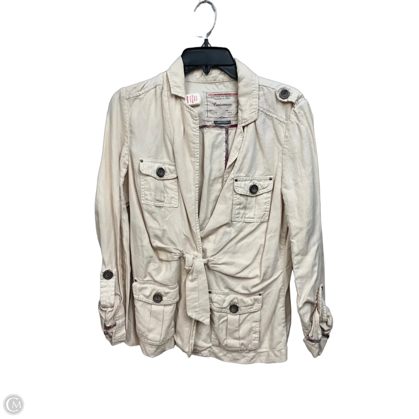 Jacket Utility By Clothes Mentor In Cream, Size: M