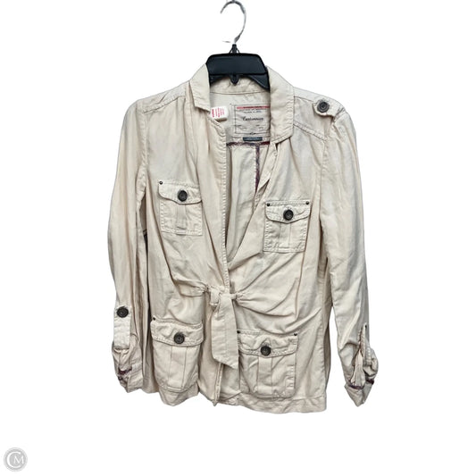 Jacket Utility By Clothes Mentor In Cream, Size: M