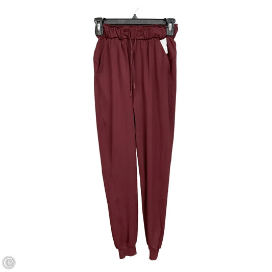 Athletic Pants By Lululemon In Maroon, Size: 0