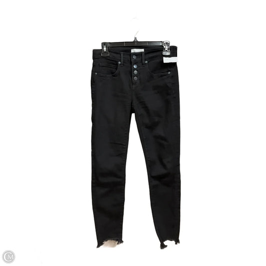 Jeans Cropped By Loft In Black Denim, Size: 0