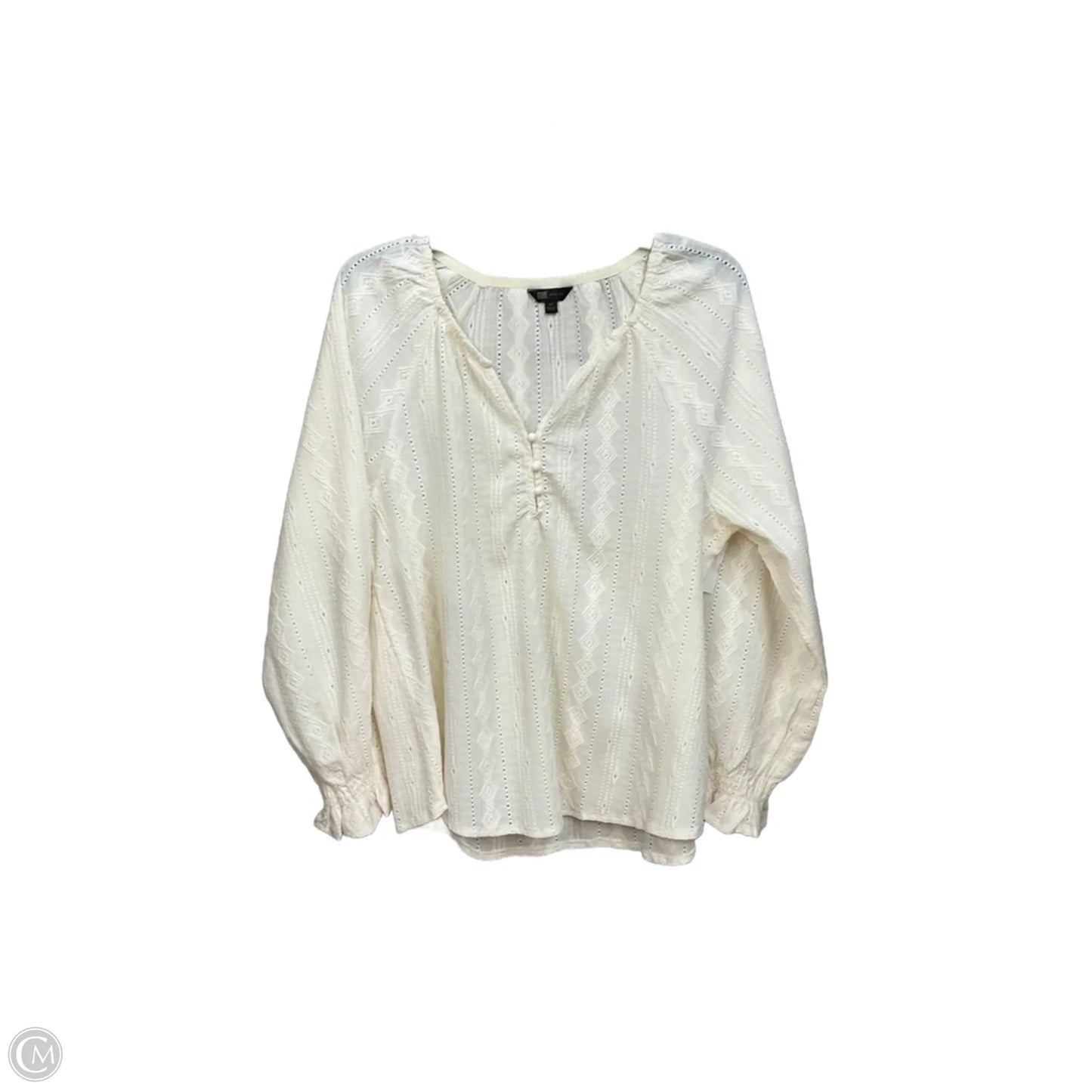 Blouse Designer By Frye In Cream, Size: M