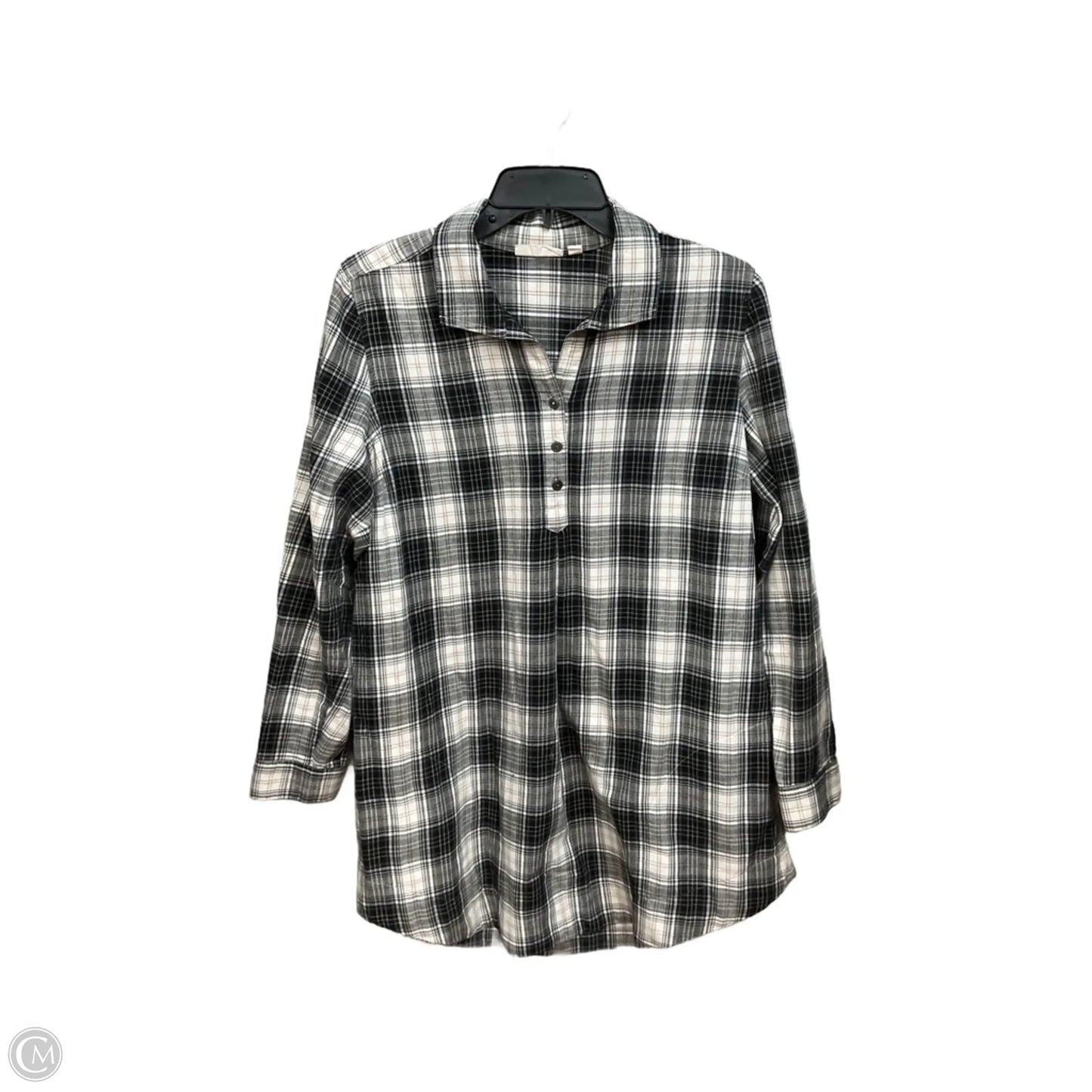 Tunic Long Sleeve By J. Jill In Plaid Pattern, Size: M