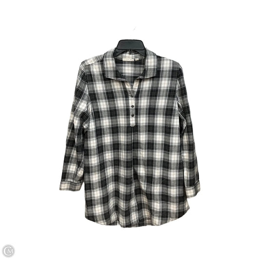 Tunic Long Sleeve By J. Jill In Plaid Pattern, Size: M