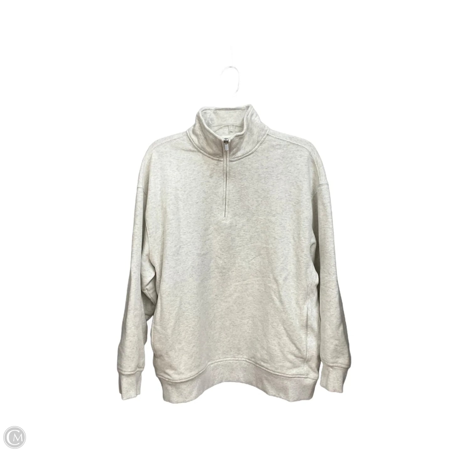 Athletic Top Long Sleeve Collar By Athleta In White, Size: M