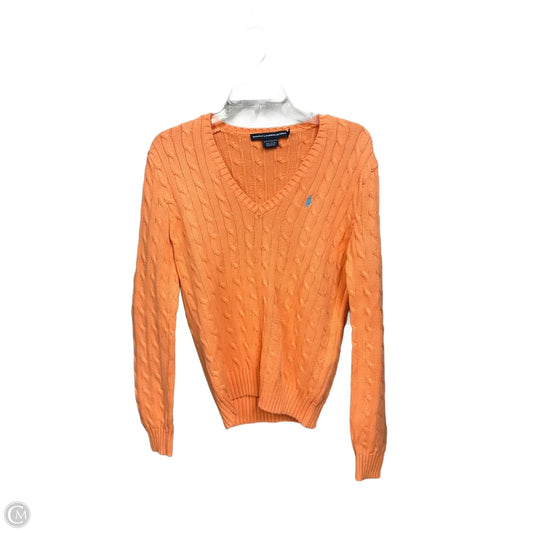 Top Long Sleeve Basic By Ralph Lauren In Peach, Size: L