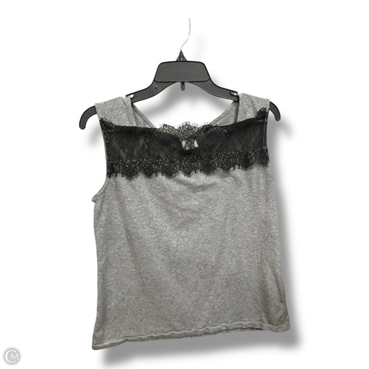 Top Sleeveless By Cabi In Black & Grey, Size: M