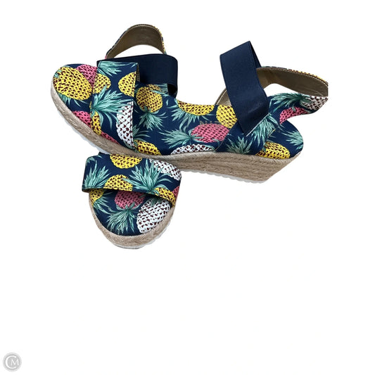 Sandals Heels Wedge By Anne Klein In Blue, Size: 8.5