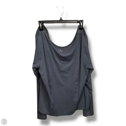Athletic Top Long Sleeve Crewneck By Livi Active In Grey, Size: 2x