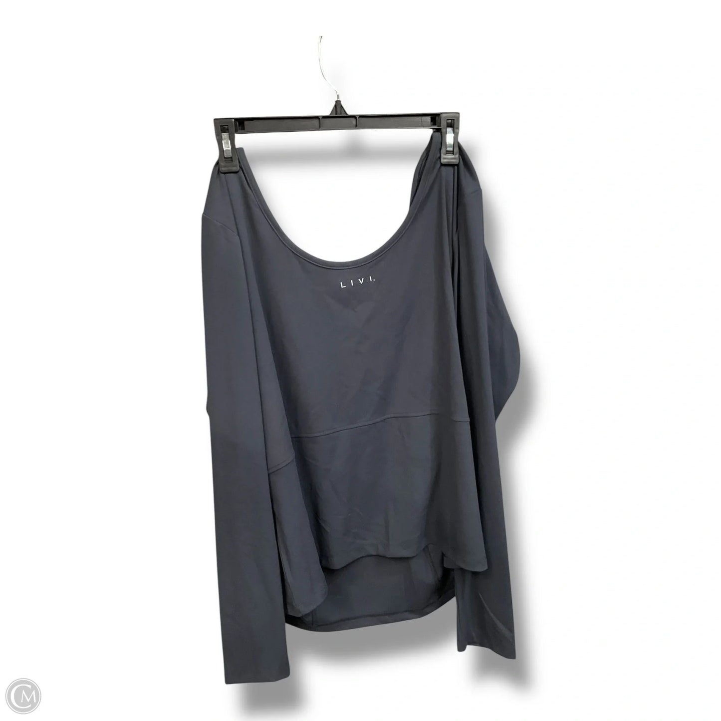 Athletic Top Long Sleeve Crewneck By Livi Active In Grey, Size: 2x