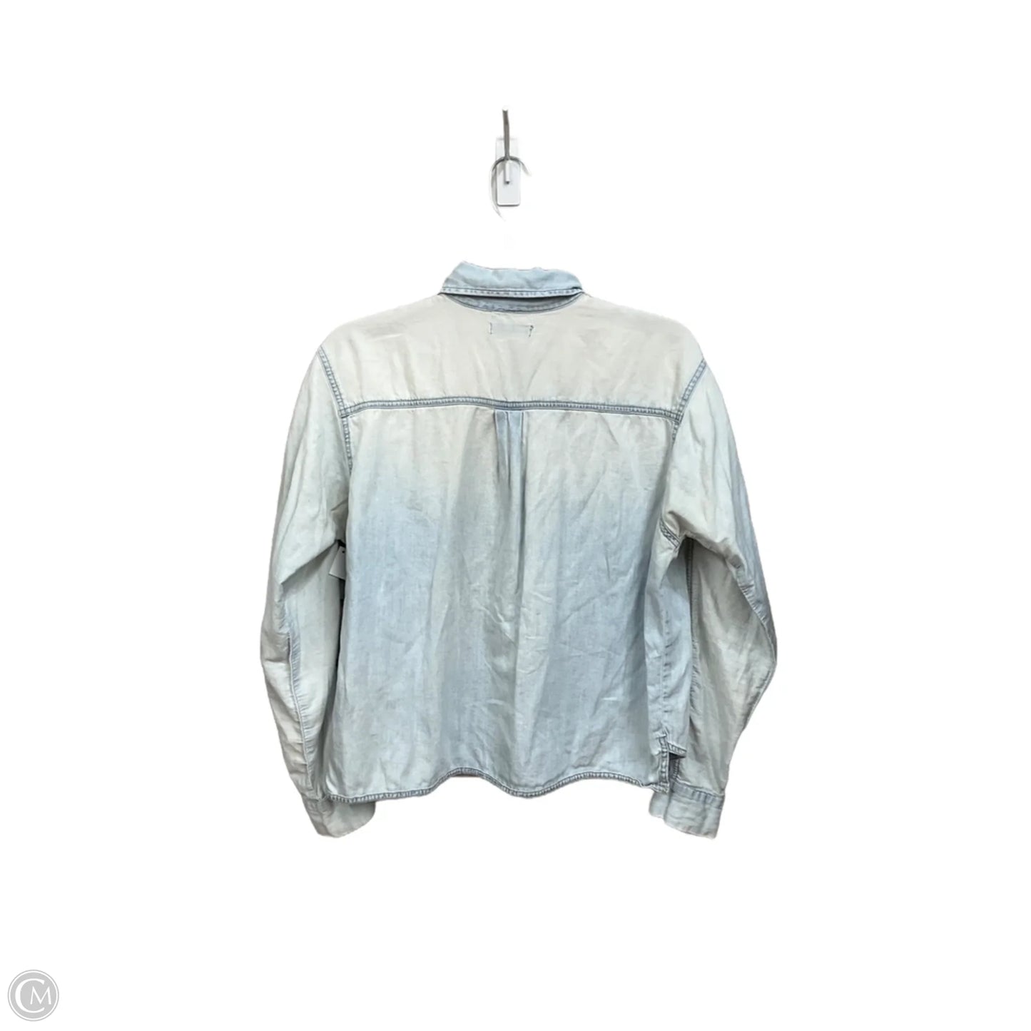 Blouse Long Sleeve By Bdg In Blue Denim, Size: S