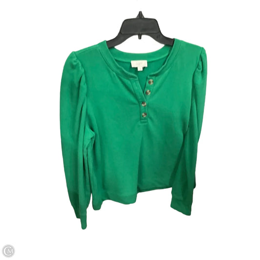 Top Long Sleeve Basic By Loft In Green, Size: L