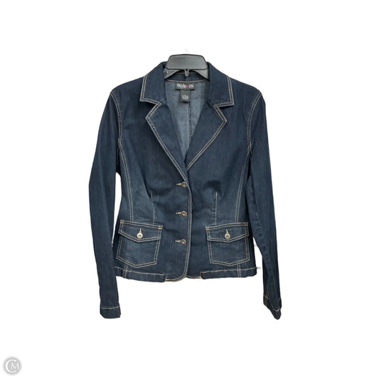 Jacket Denim By Style And Company In Blue Denim, Size: L