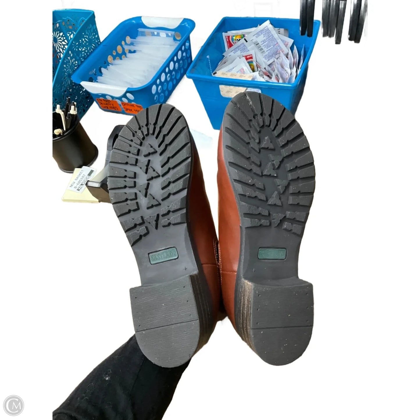 Boots Ankle Heels By Eastland In Brown, Size: 10