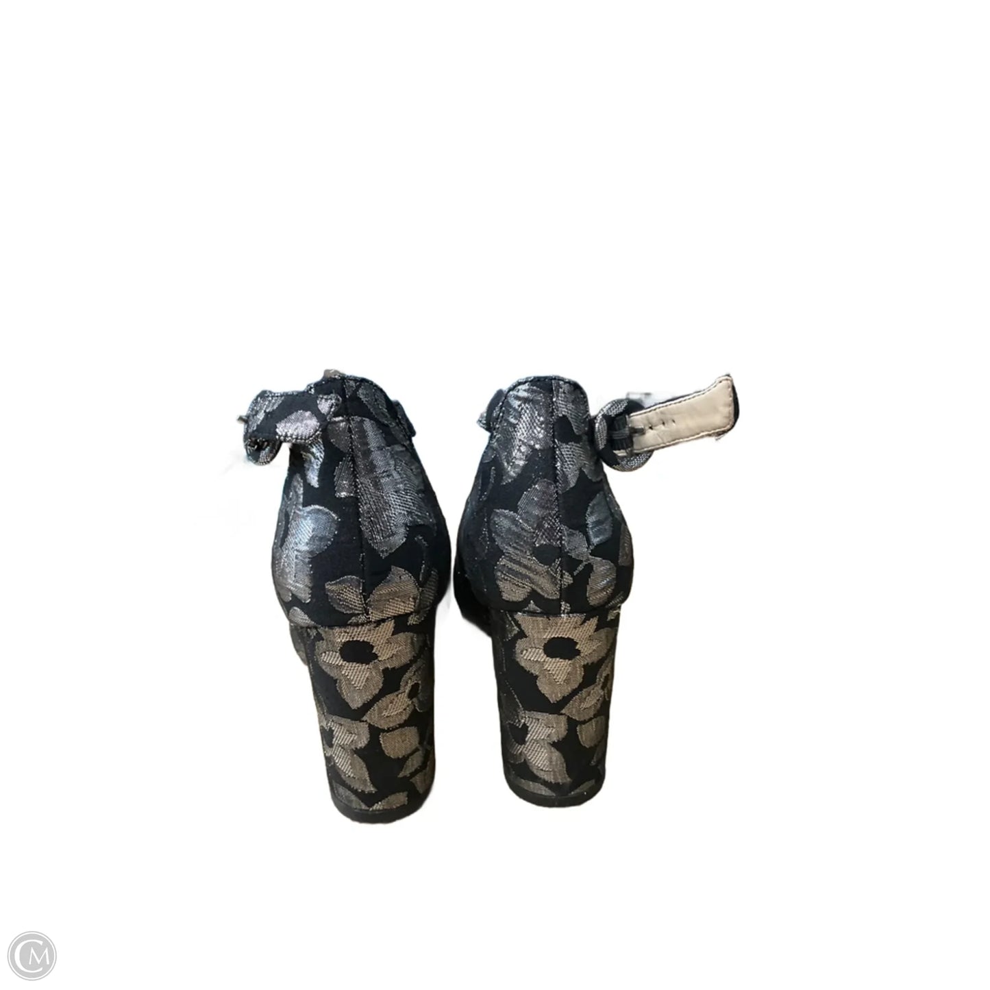 Shoes Heels Block By Marc Fisher In Black & Silver, Size: 7.5