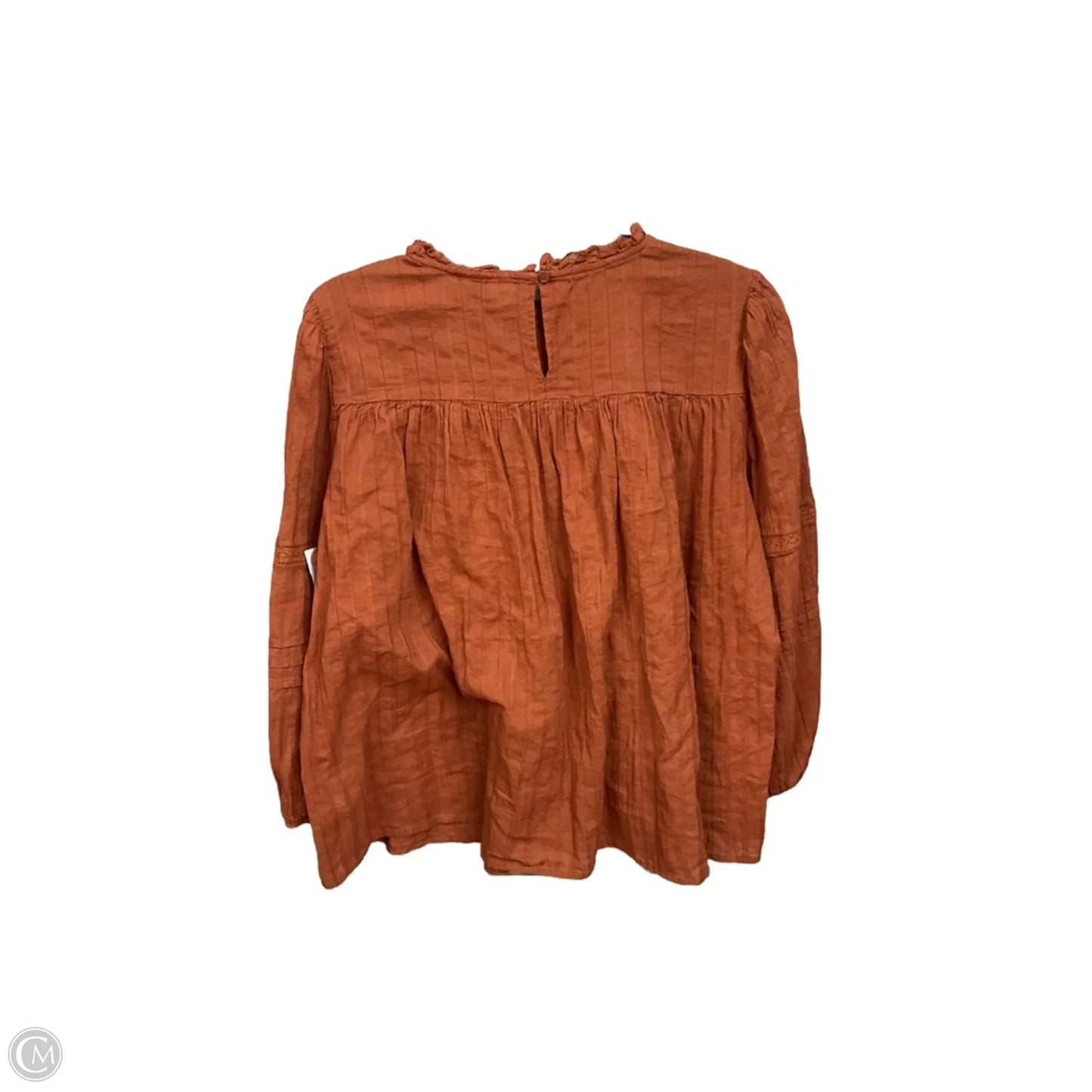 Top Long Sleeve Basic By Madewell In Orange, Size: L