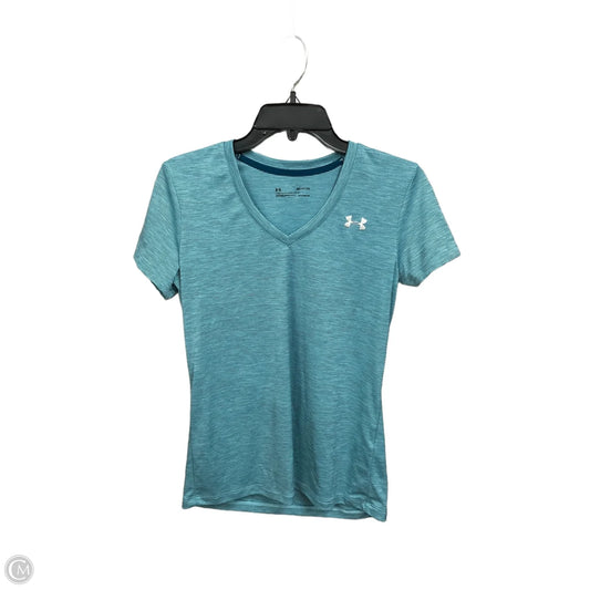 Athletic Top Short Sleeve By Under Armour In Teal, Size: S