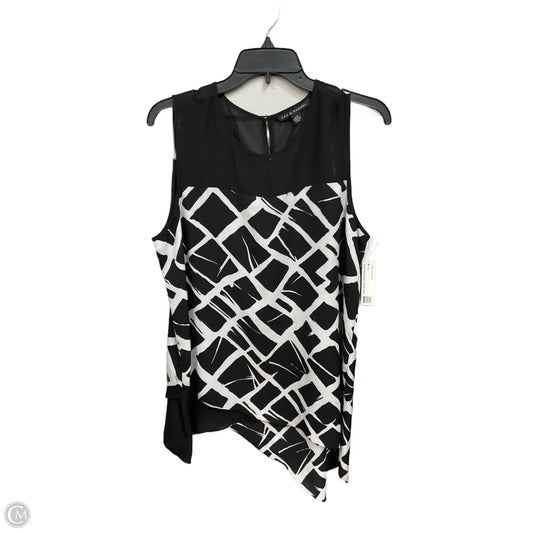 Blouse Sleeveless By Zac And Rachel In Black & White, Size: L